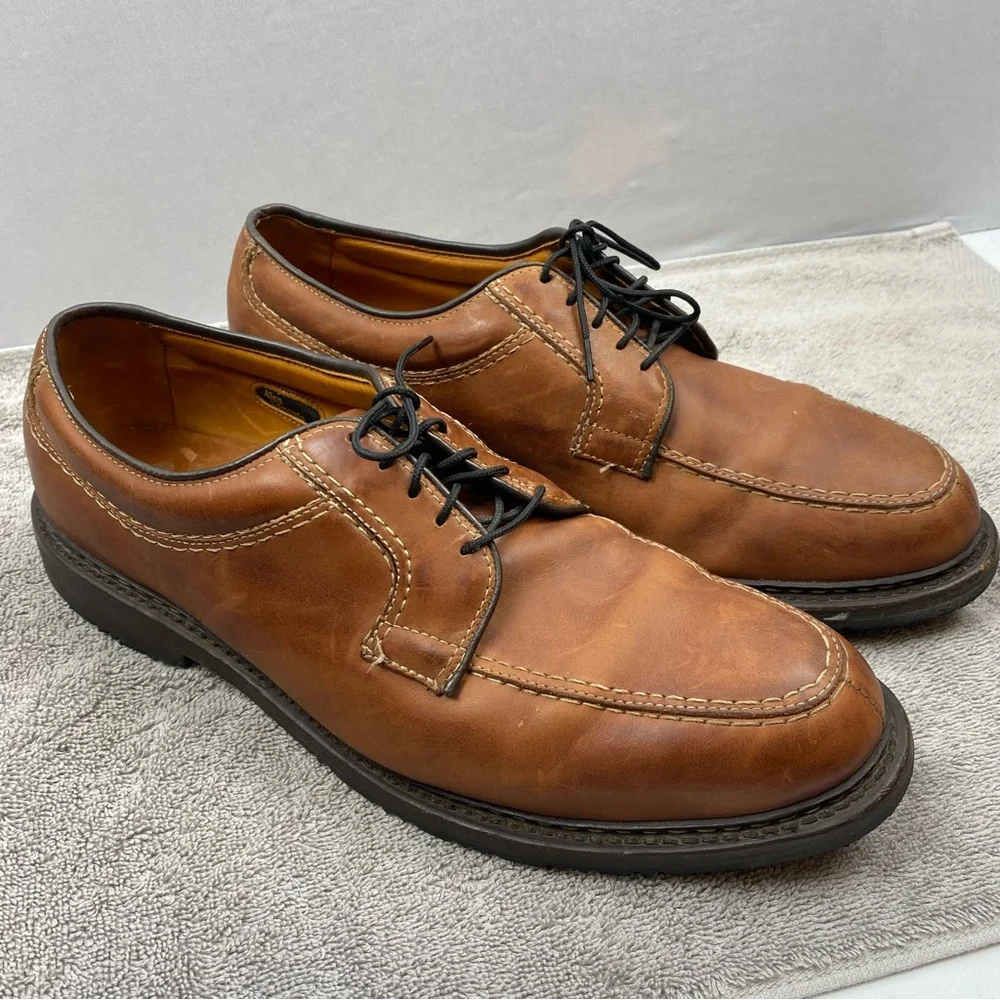 Allen Edmonds Wilbert Men Sz 10 Brown Leather Split Toe Derby Shoes Preppy